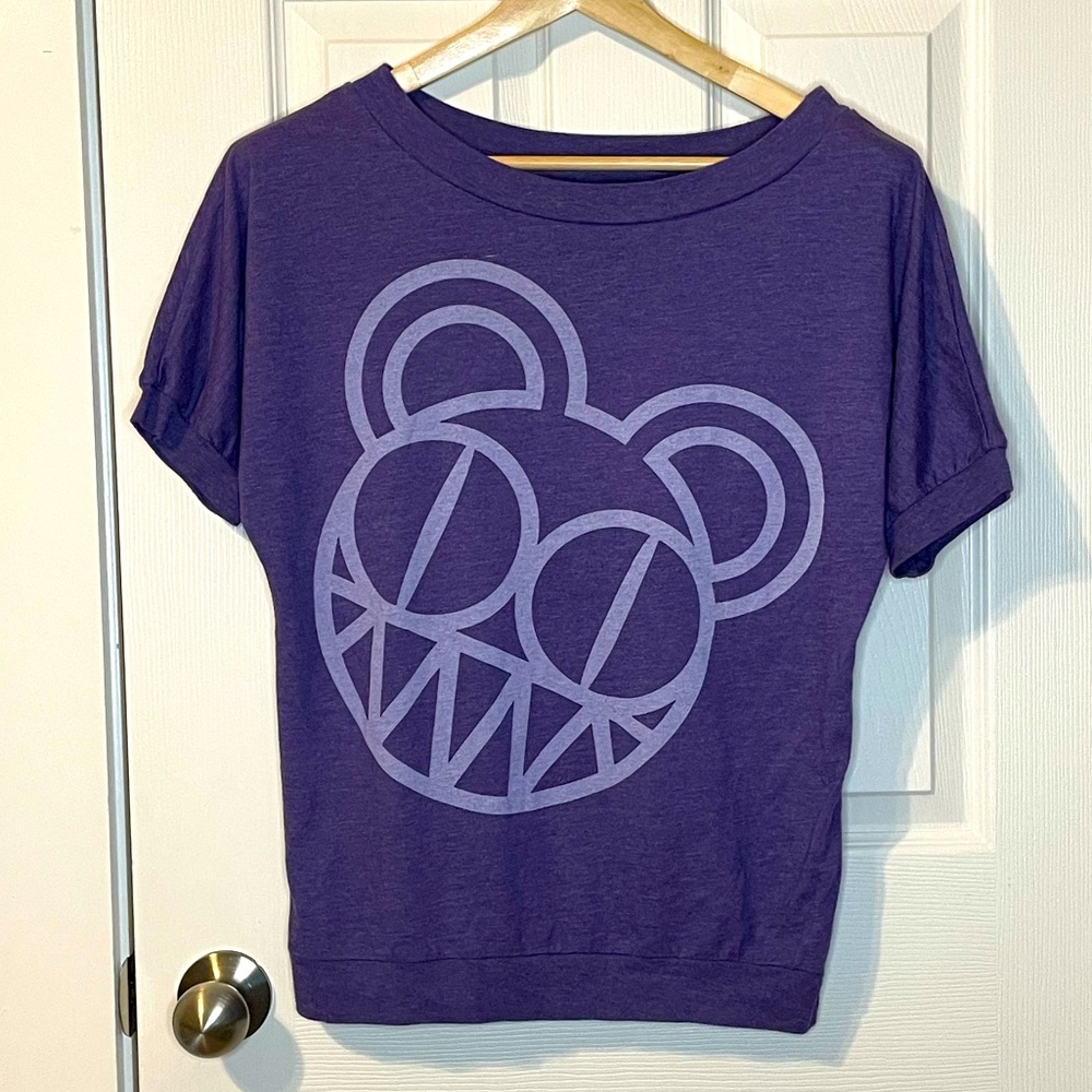 W.A.S.T.E. Radiohead Kid A bear purple tee sz L